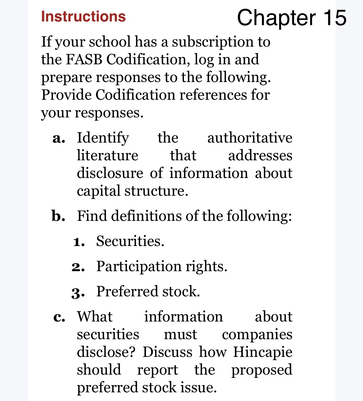 Instructions Chapter 15 If your school has a