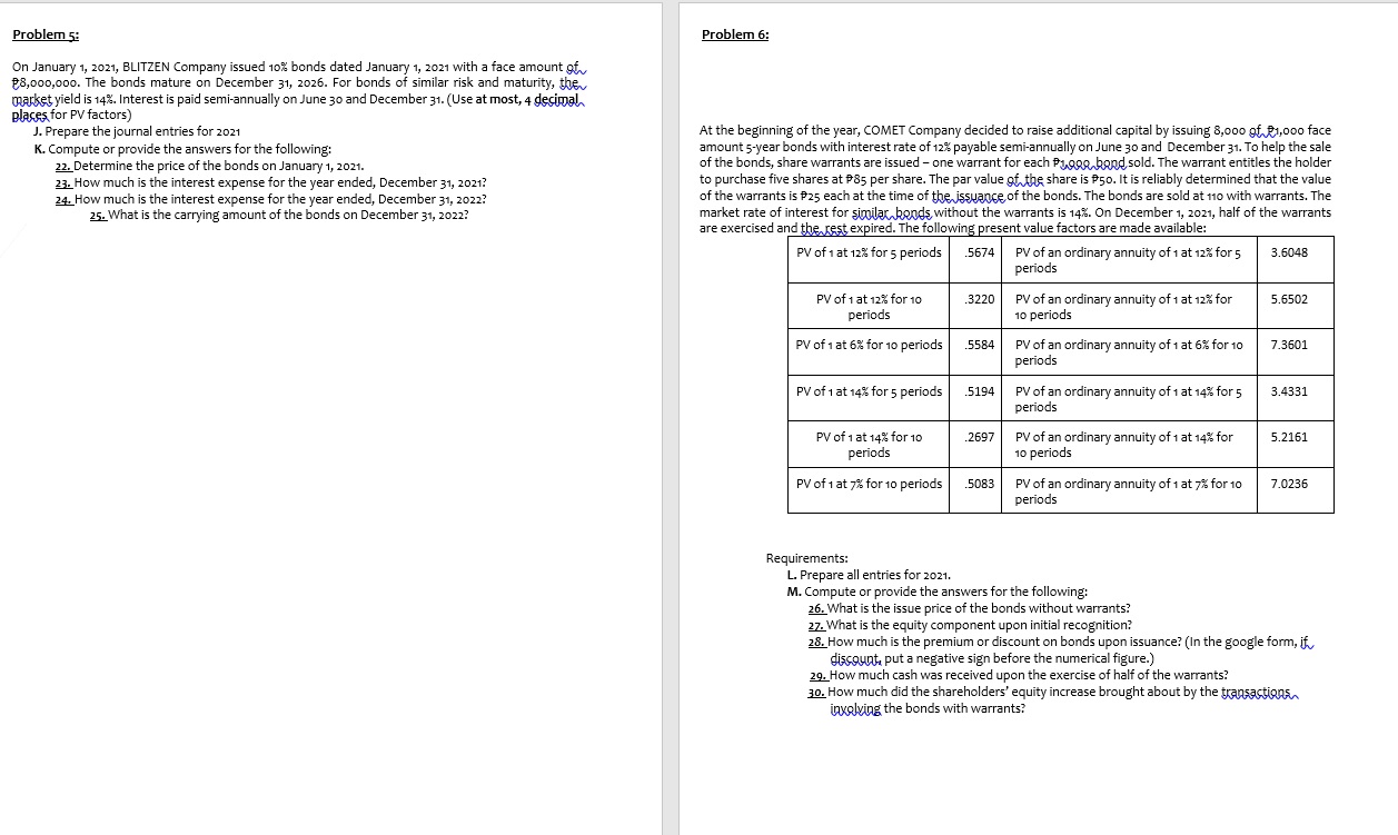 How to answer problem 5 and Problem 5: Problem 6: