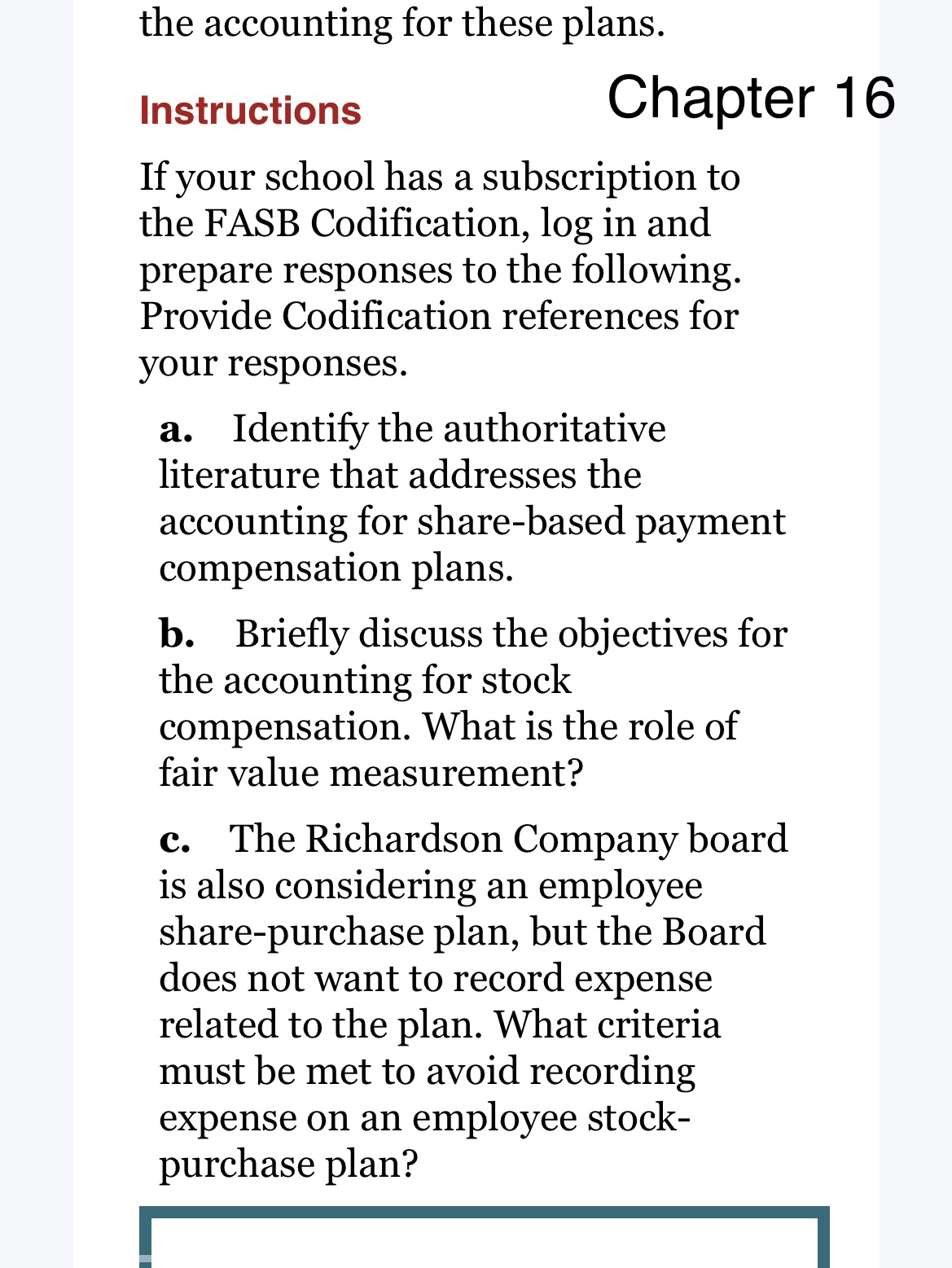 Instructions Chapter 15 If your school has a