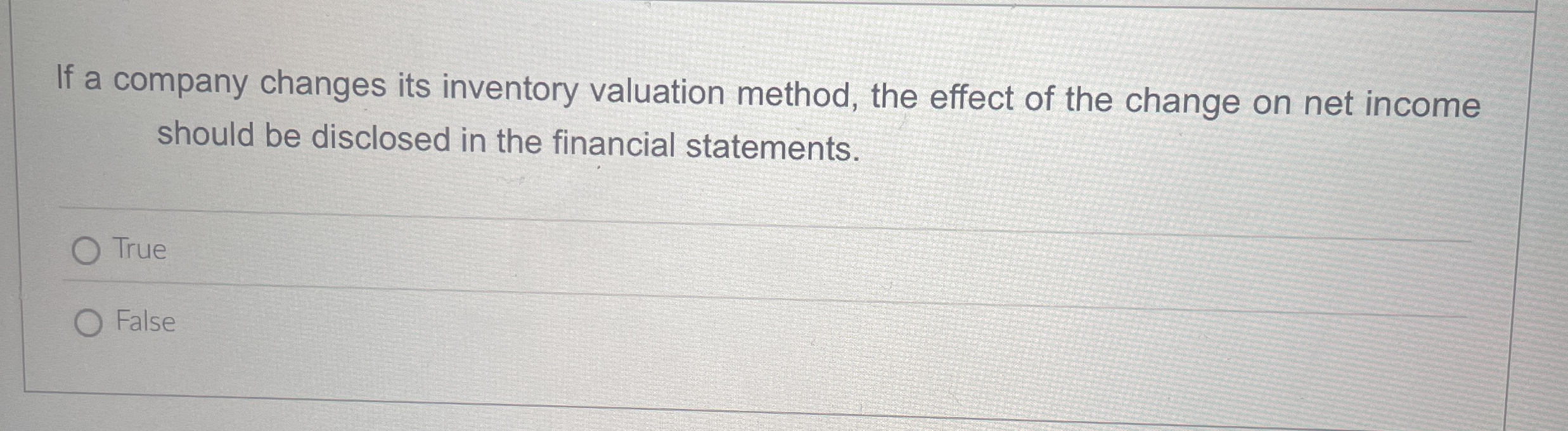 If a company changes its inventory valuation