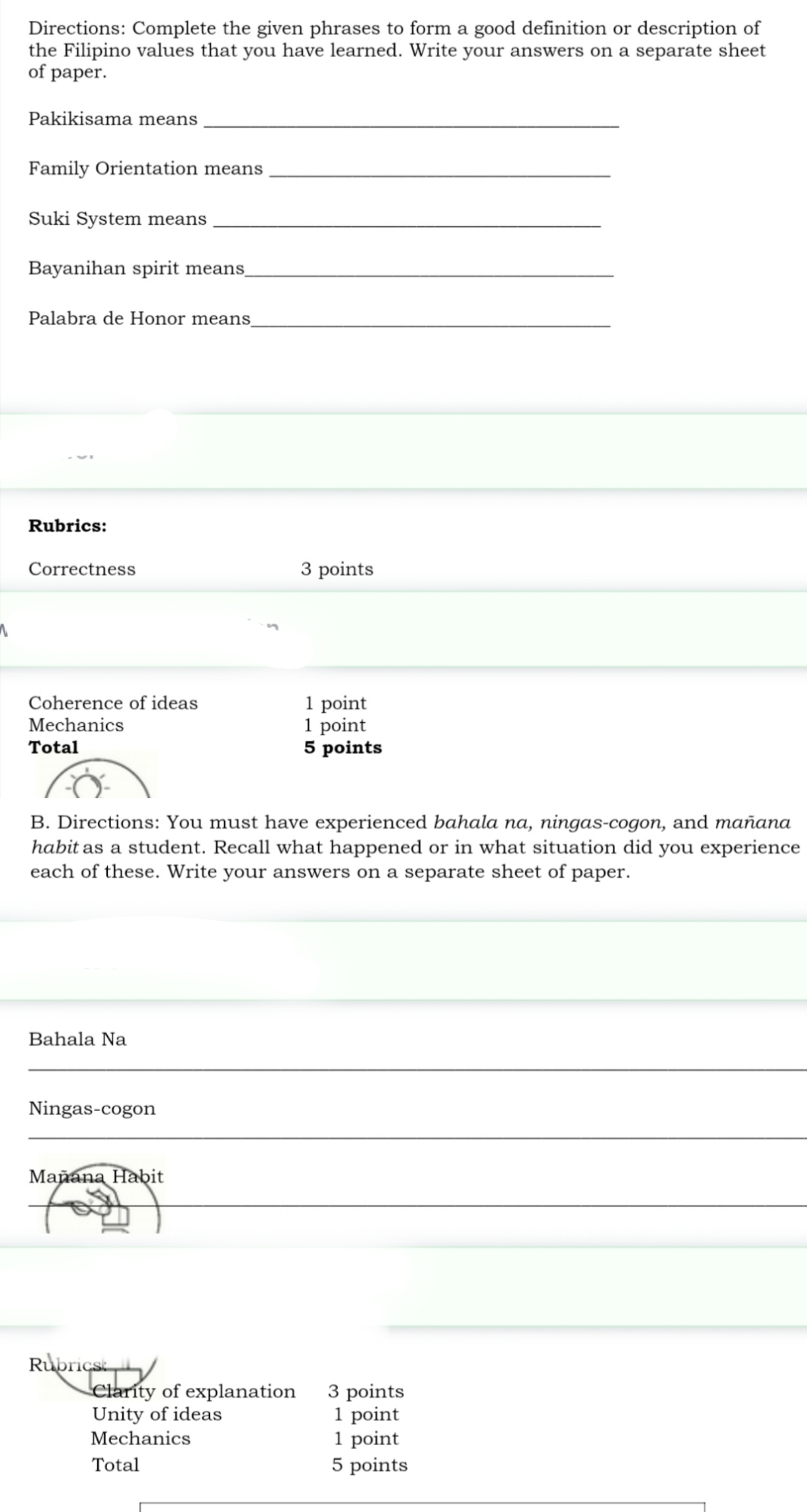 answer correctly Directions: Complete the given