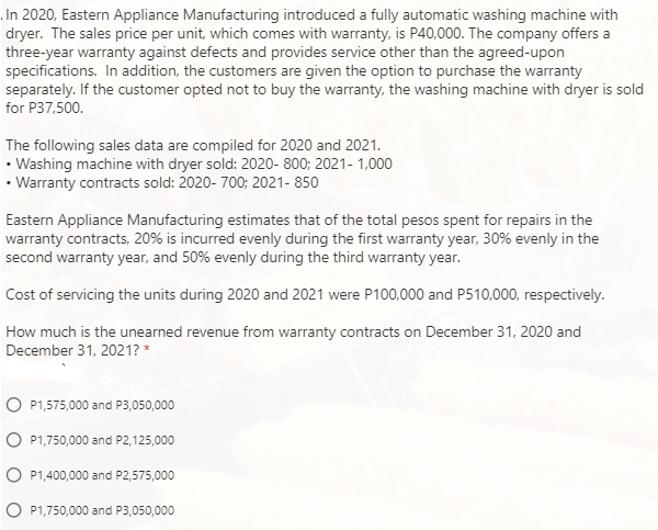 In 2020, Eastern Appliance Manufacturing
