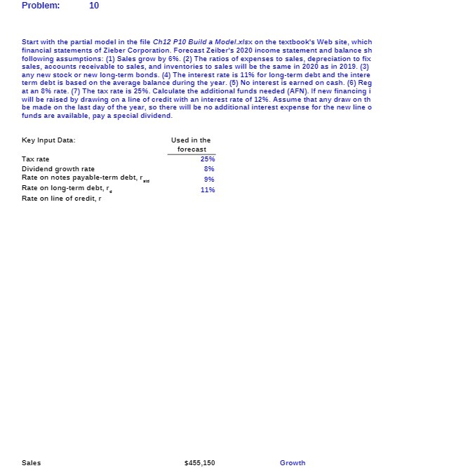 Problem: 10 Start with the partial model in the