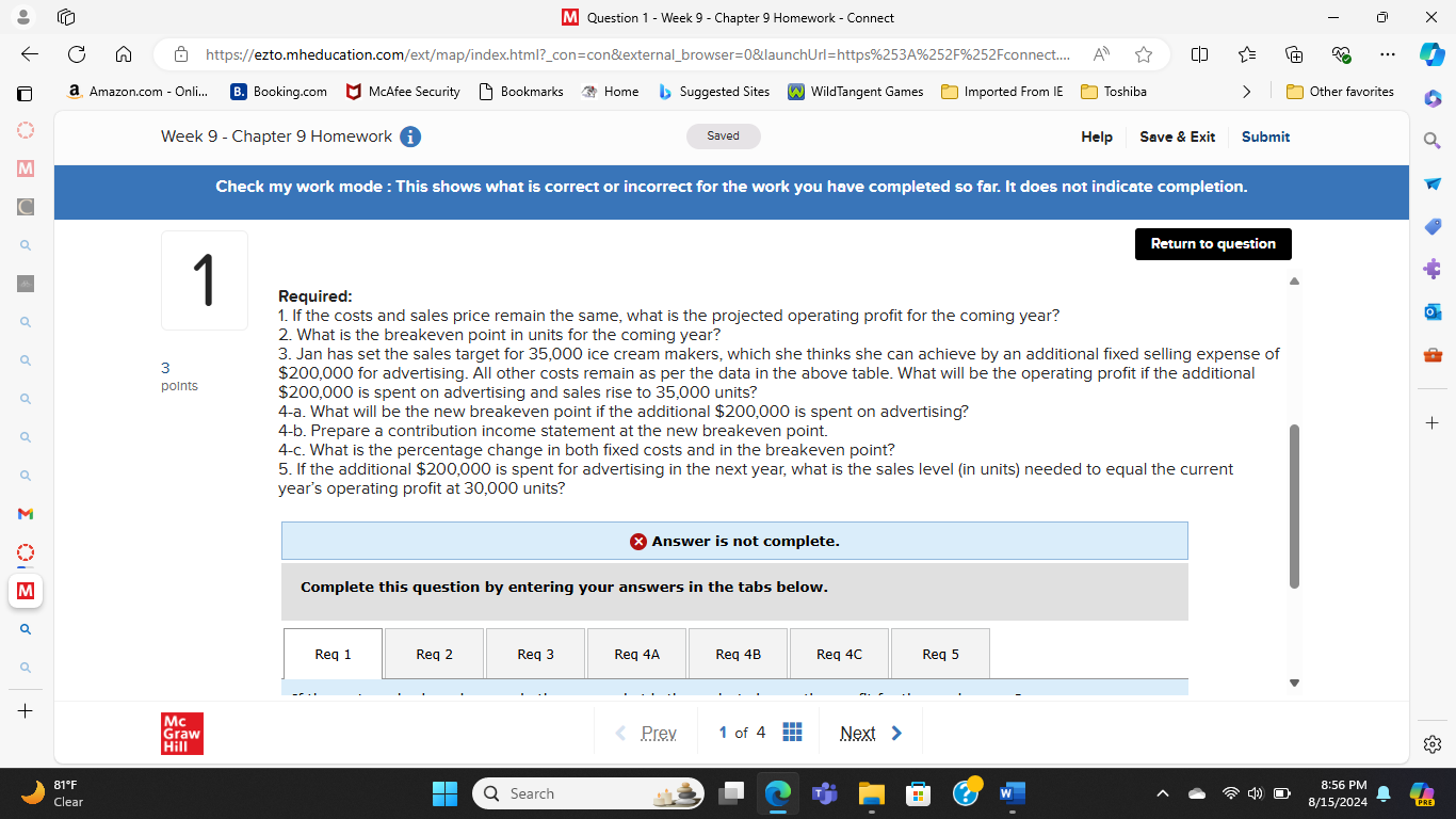 M Question 1 - Week 9 - Chapter 9 Homework -