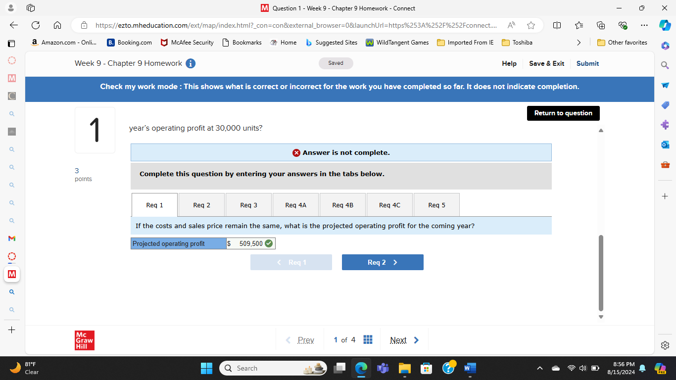 M Question 1 - Week 9 - Chapter 9 Homework -