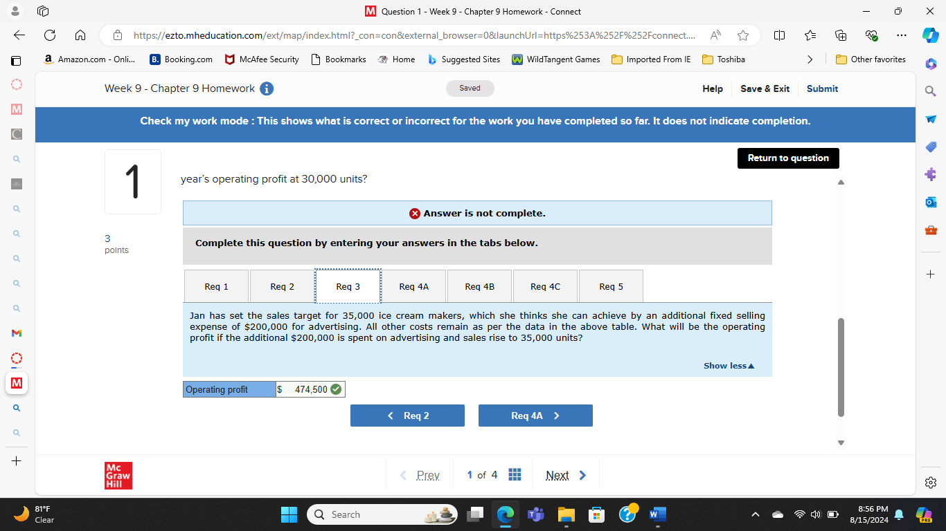 M Question 1 - Week 9 - Chapter 9 Homework -