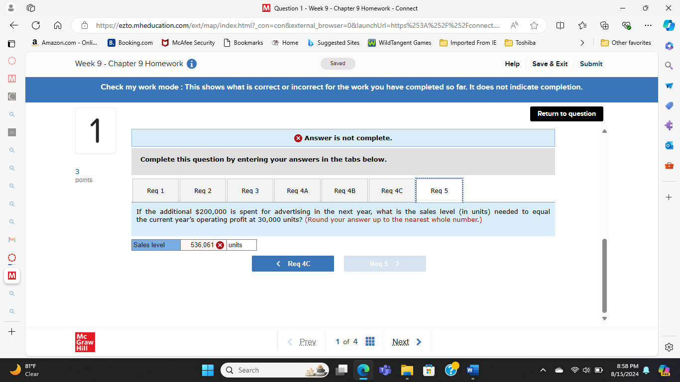 M Question 1 - Week 9 - Chapter 9 Homework -