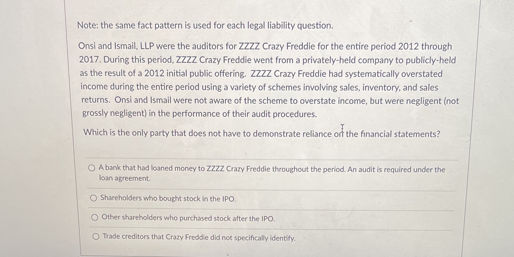 Auditing Note: the same fact pattern is used for