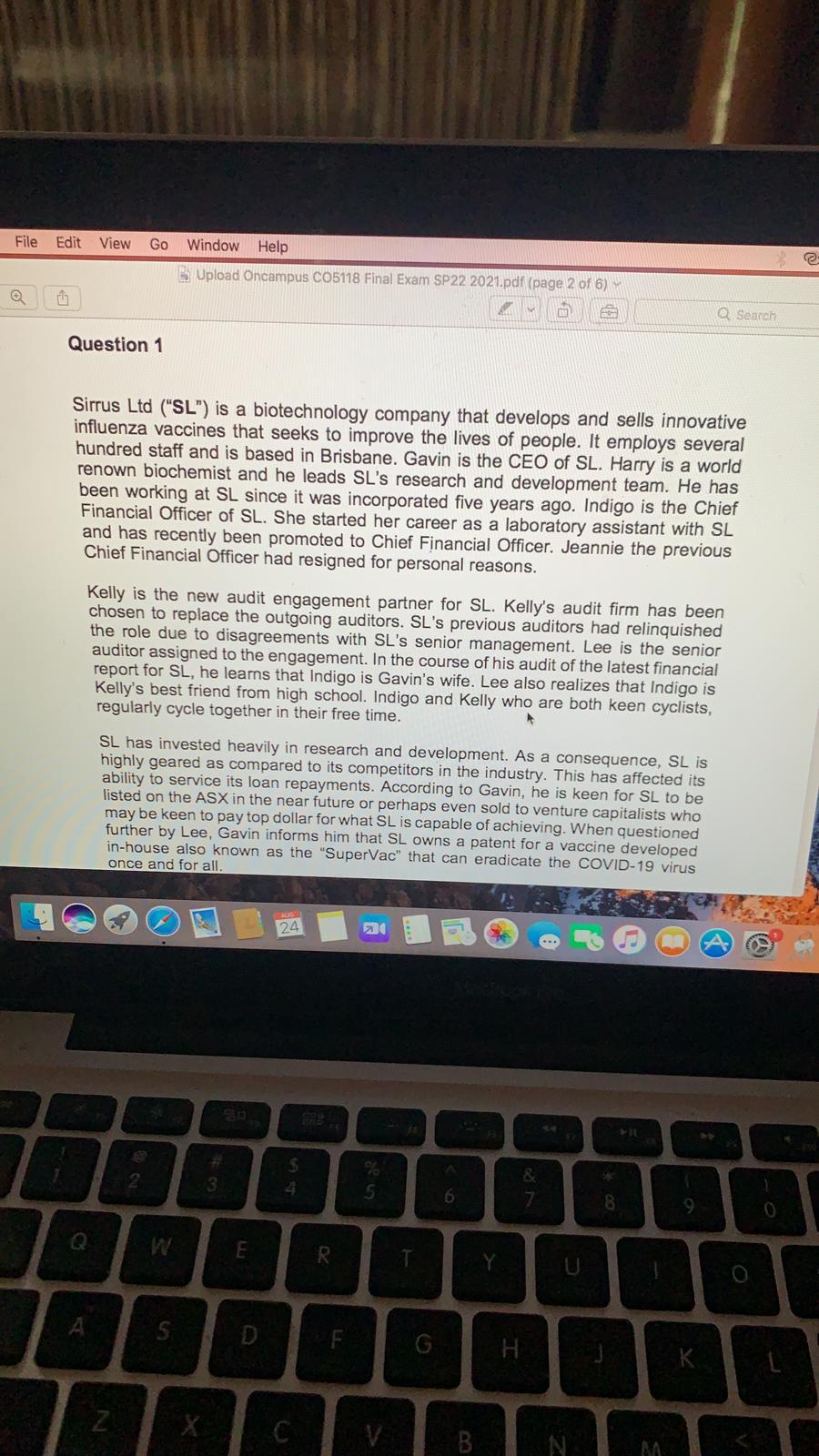 Edit View Go Window Help Upload Oncampus CO5118