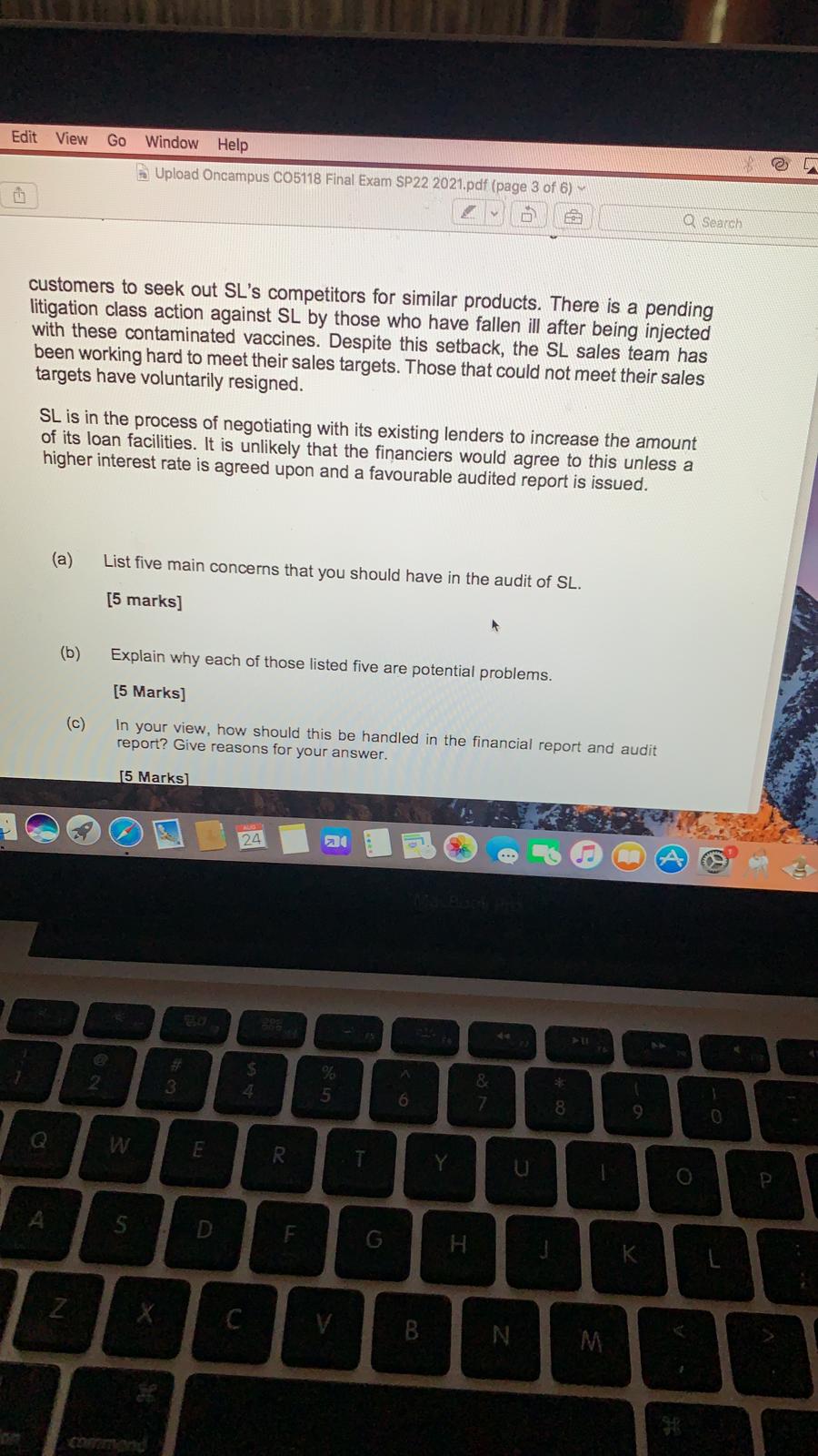 Edit View Go Window Help Upload Oncampus CO5118