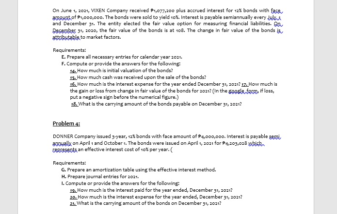 how to answer this problems On June 1, 2021,