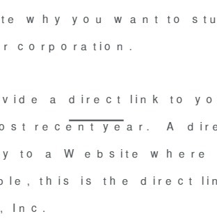 te why you want to stu r corporation . vide a