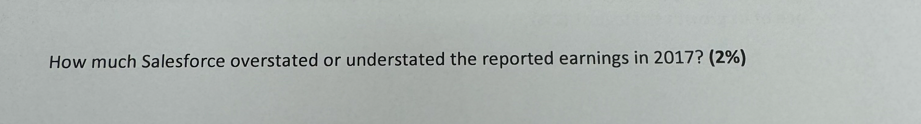 How much Salesforce overstated or understated the