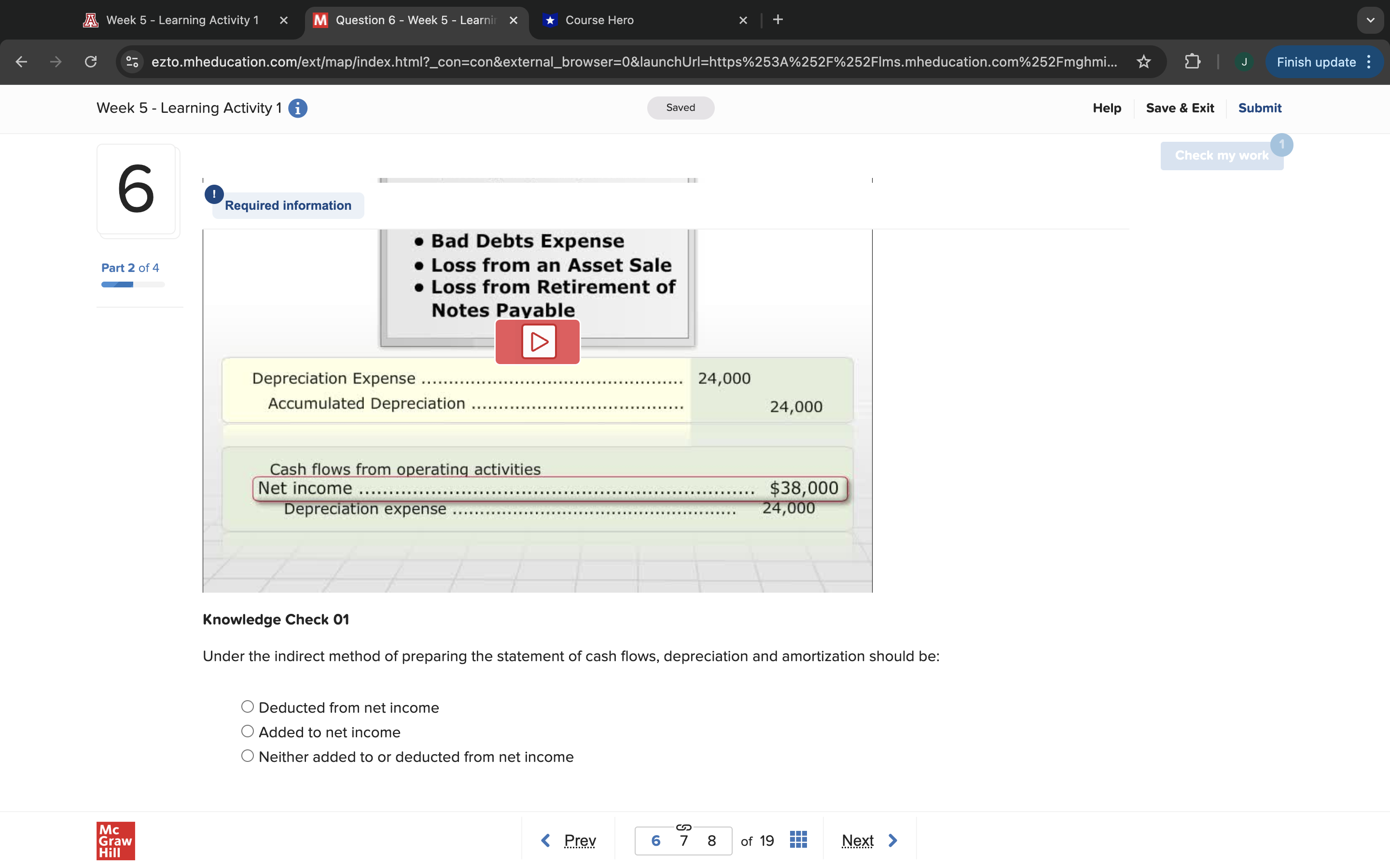 A Week 5 - Learning Activity 1 X M Question 6 -