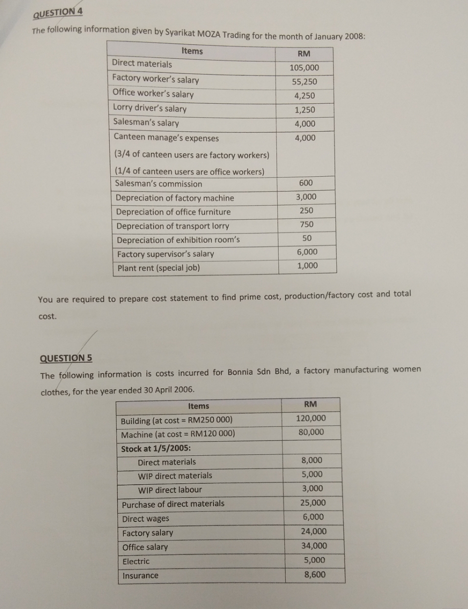 Can you solve this problem for me? QUESTION 4 The