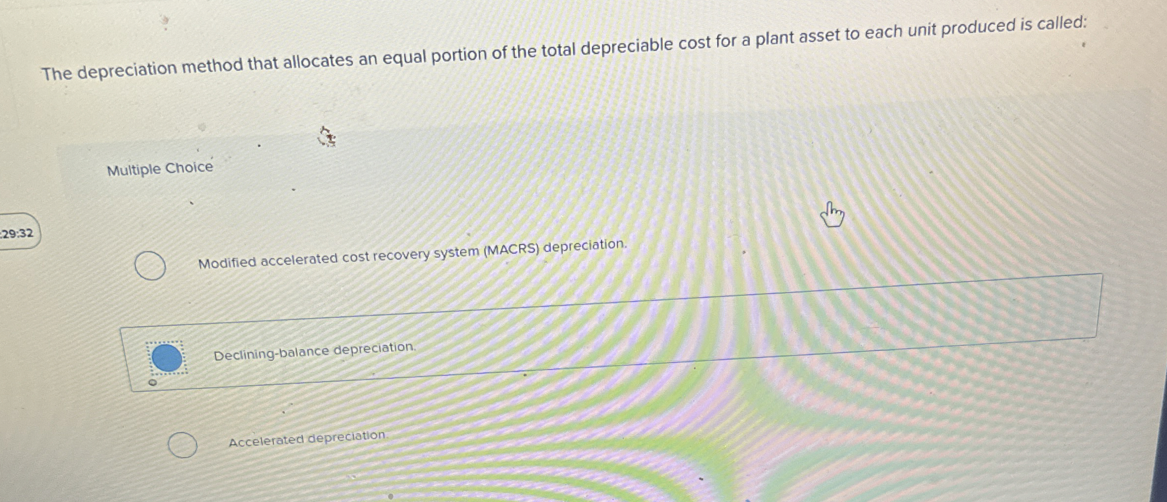 The depreciation method that allocates an equal