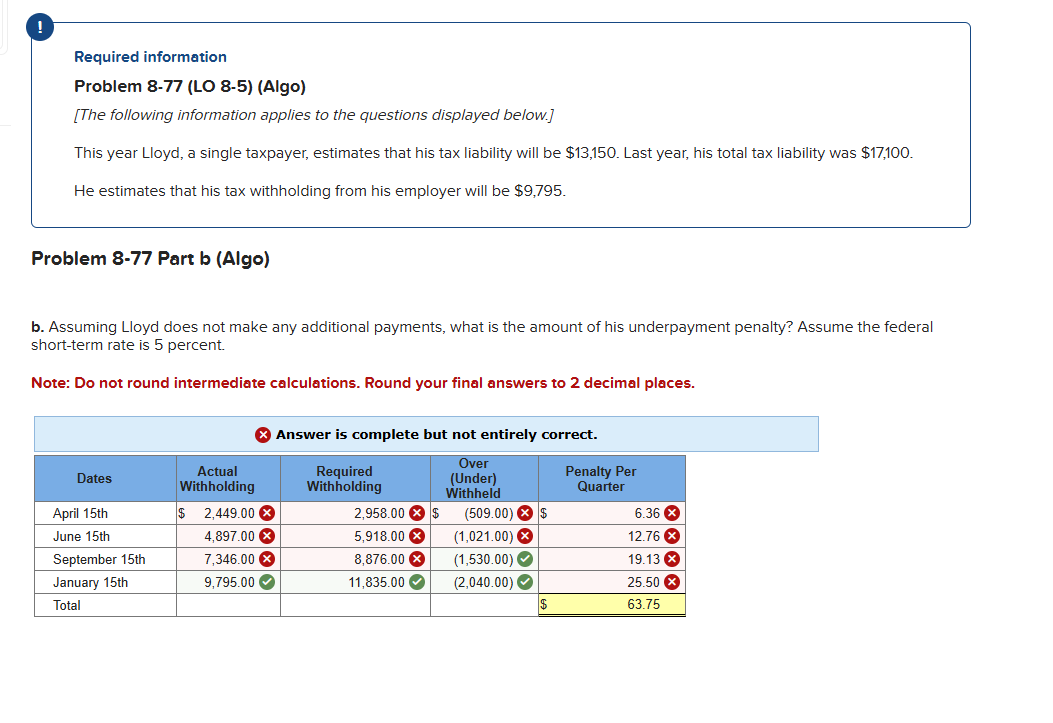 Required information Problem 8 - 7 7 ( LO 8 - 5 )