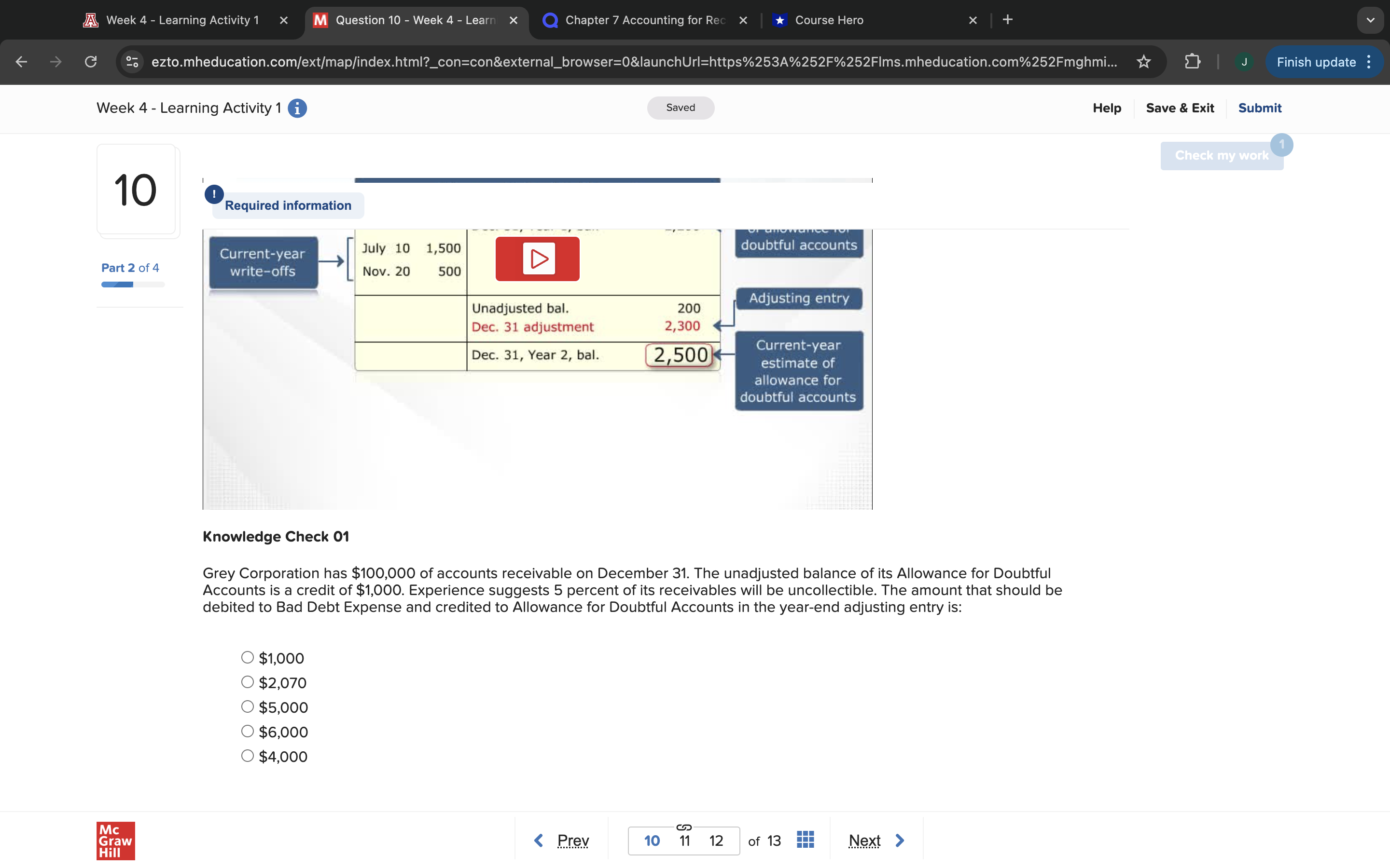 A Week 4 - Learning Activity 1 X M Question 10 -