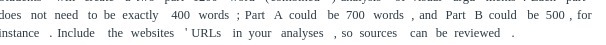 does not need to be exactly 400 words ; Part A
