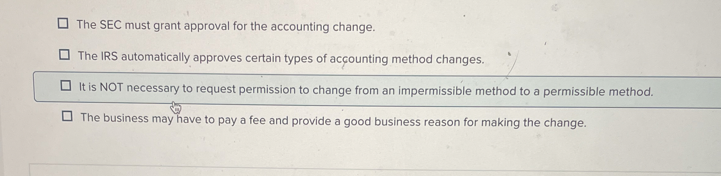 The SEC must grant approval for the accounting