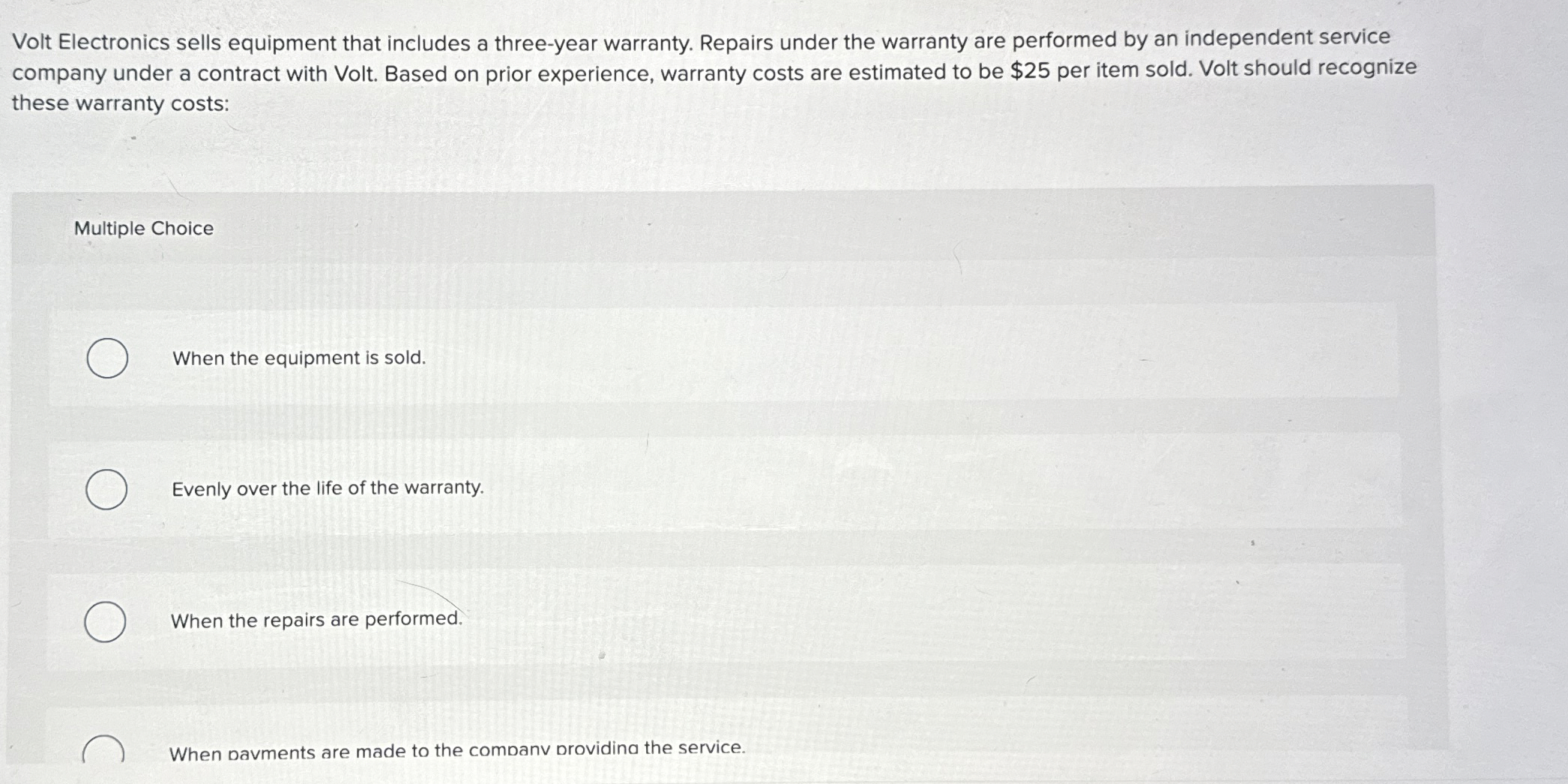 Volt Electronics sells equipment that includes a