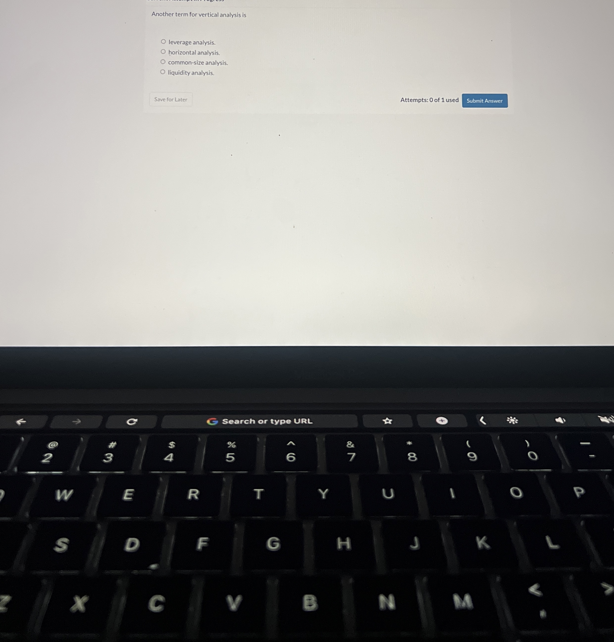 Another term for vertical analysis is leverage