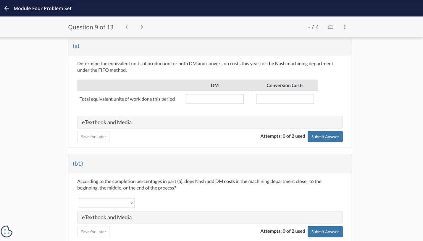 Module Four Problem Set Question 9 of 13 < > -4 =