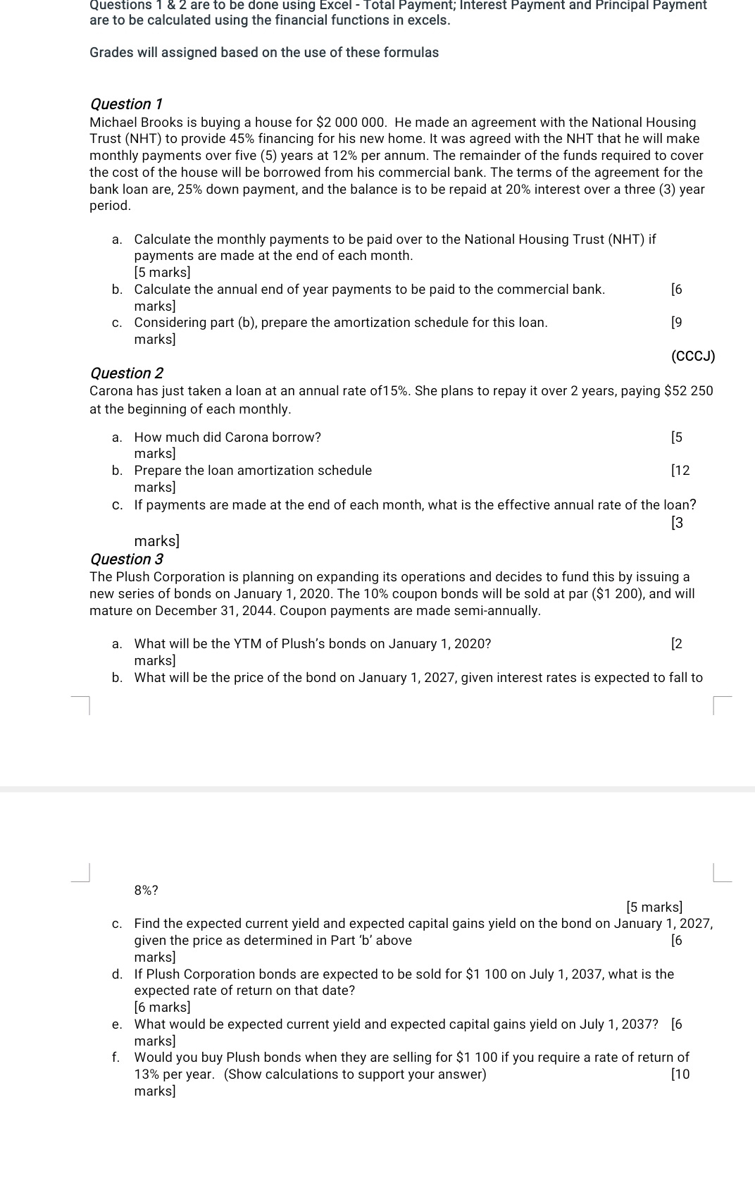 All working has to be shown with the correct