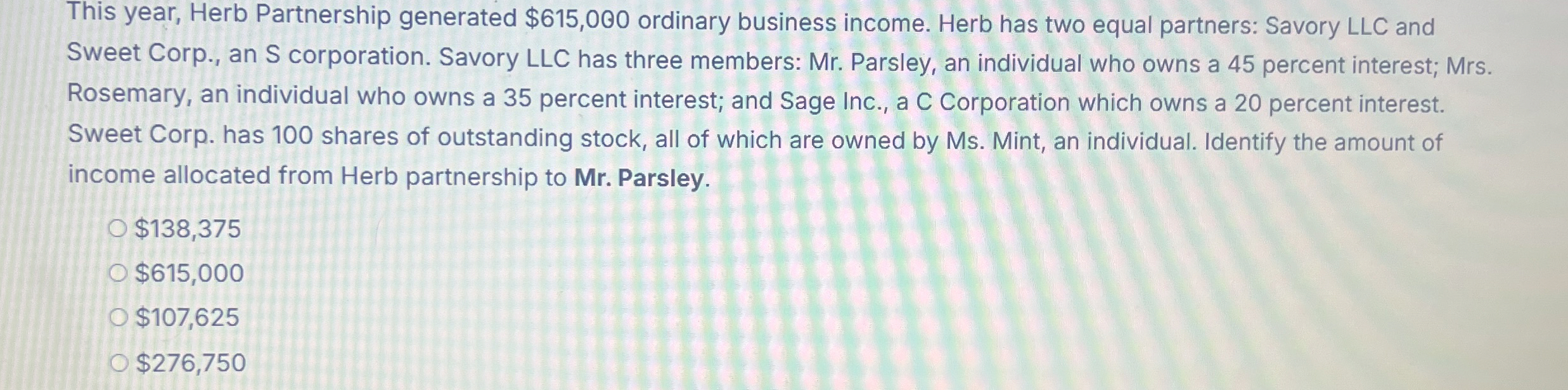 This year, Herb Partnership generated $ 6 1 5 , 0