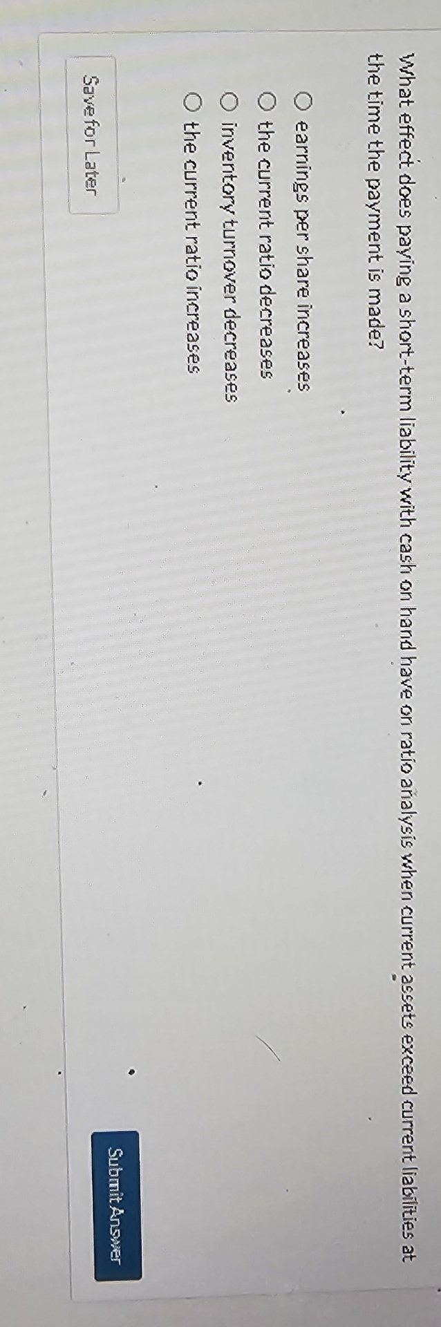 What effect does paying a short - term liability