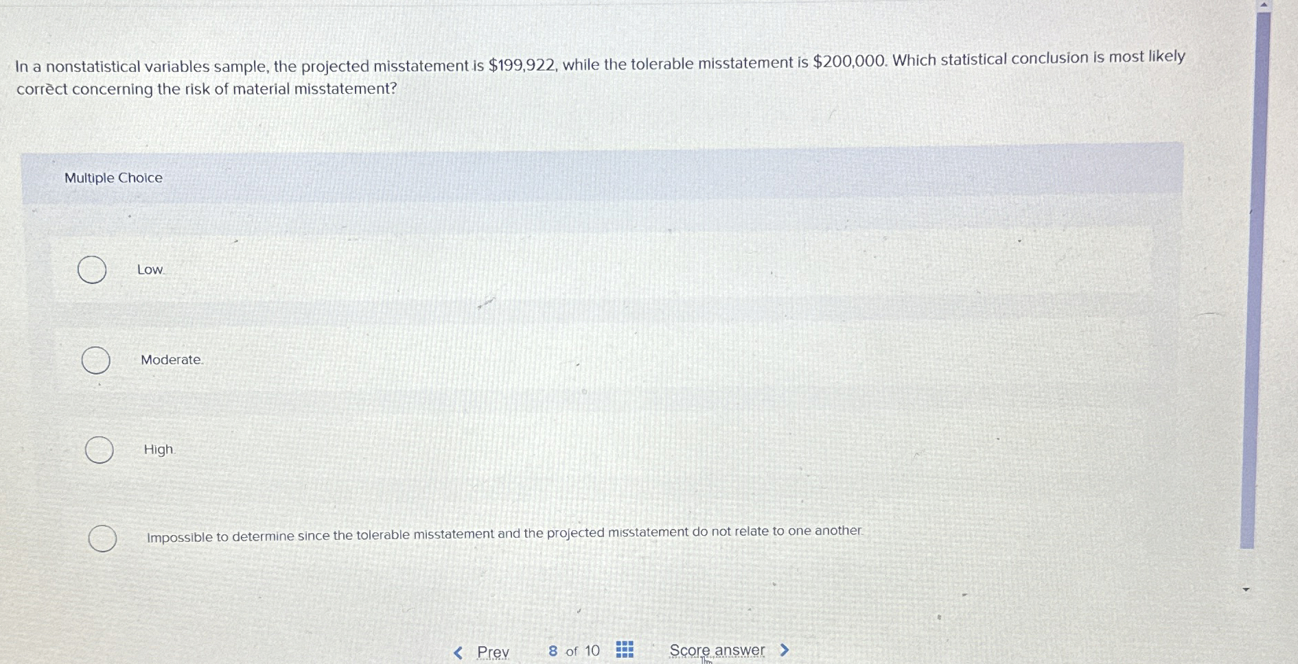 In a nonstatistical variables sample, the