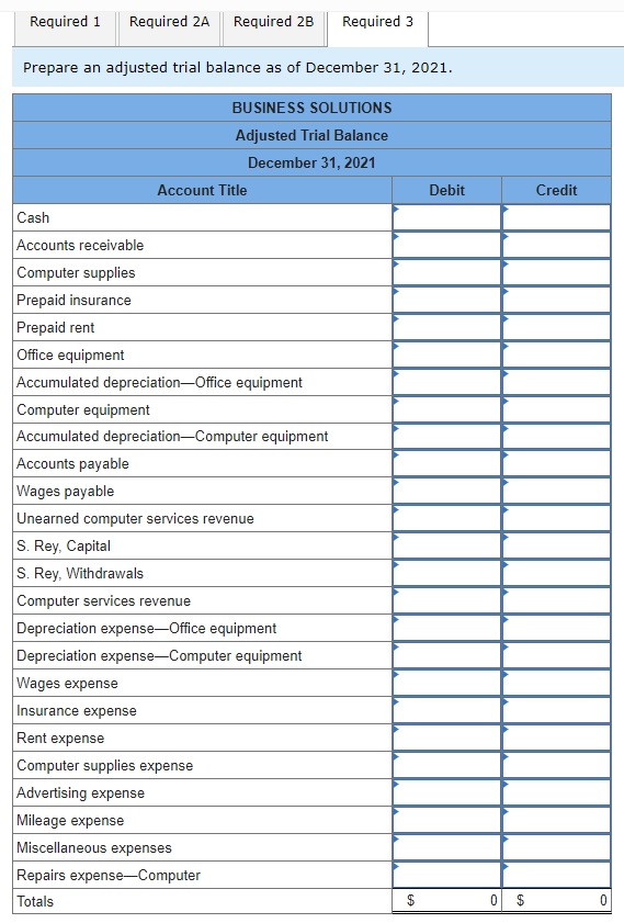 Required 1 Required 2A Required 2B Required 3