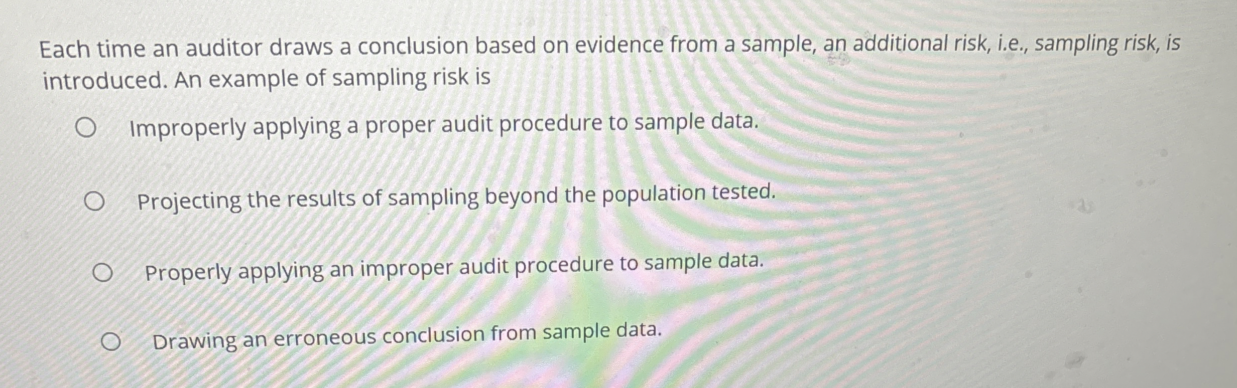 Each time an auditor draws a conclusion based on