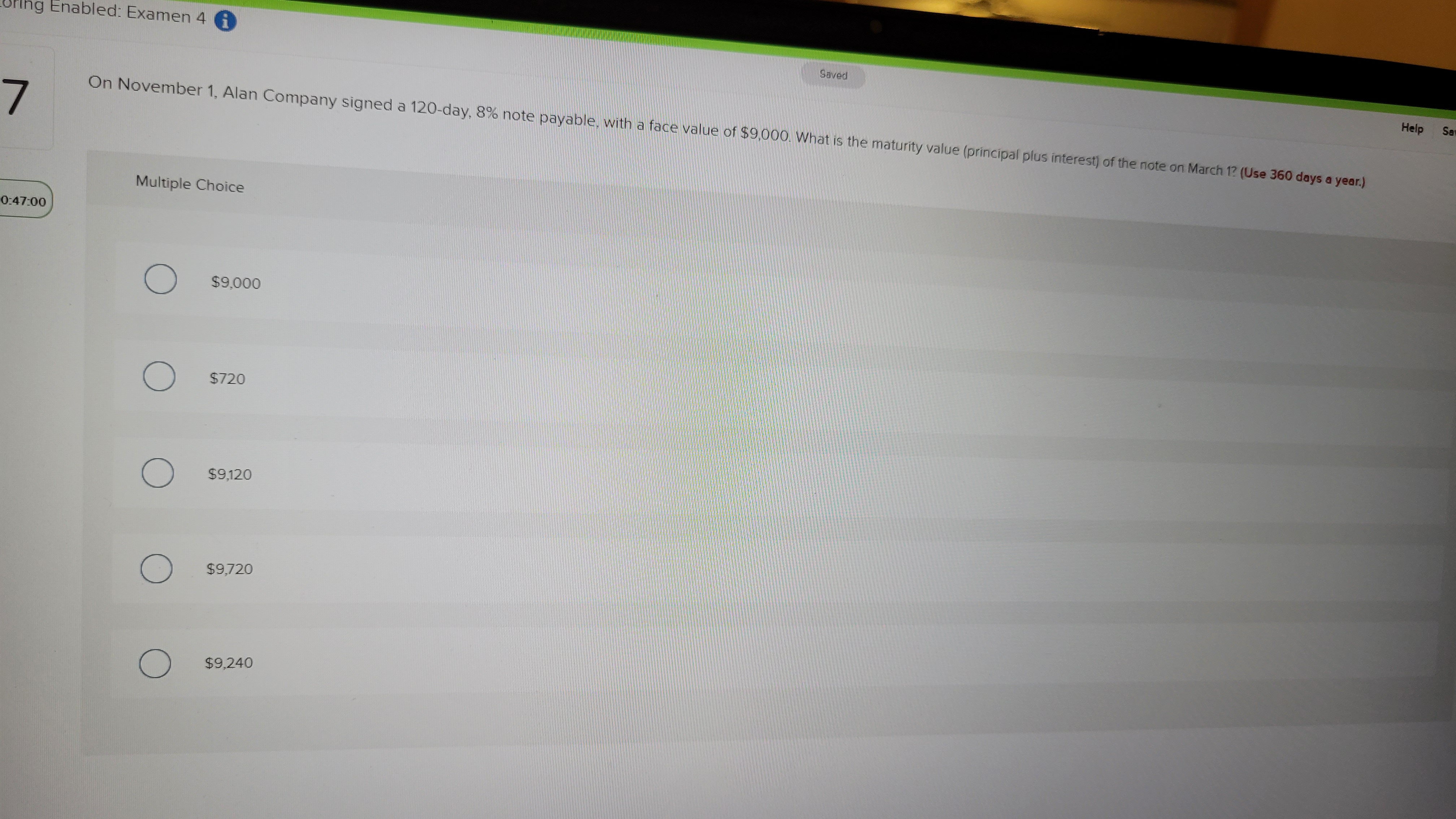 Saved Help Save & Exit An employee earns $5,650