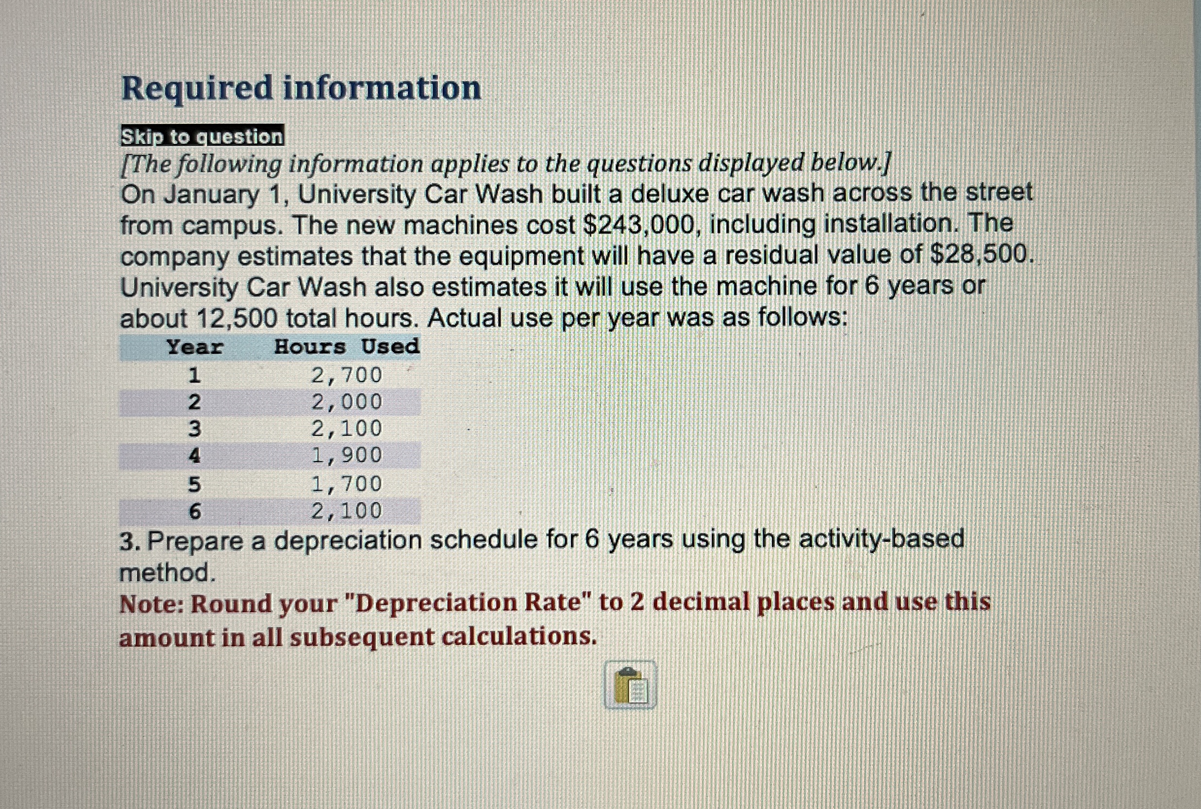 Required information Skip to question [ The