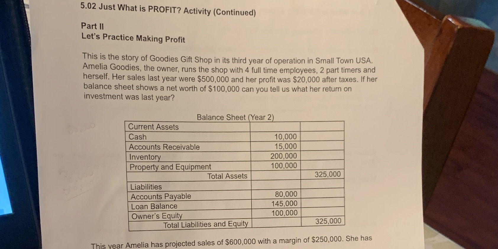 5.02 Just What is PROFIT? Activity (Continued)