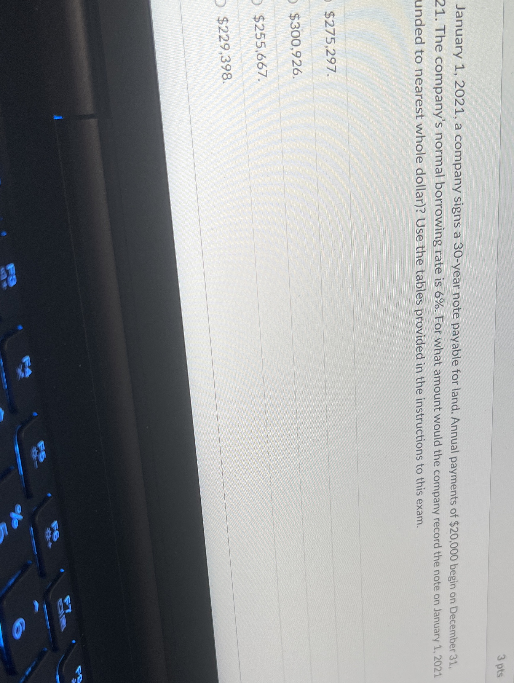 3 pts January 1, 2021, a company signs a 30-year