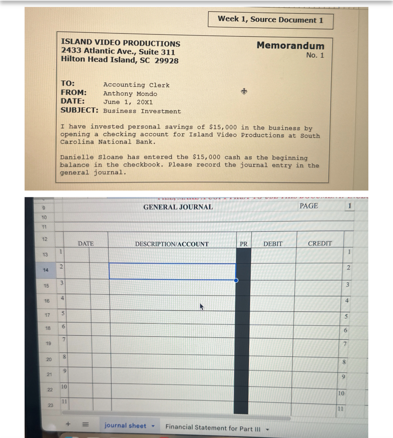Week 1 , Source Document 1 ISLAND VIDEO