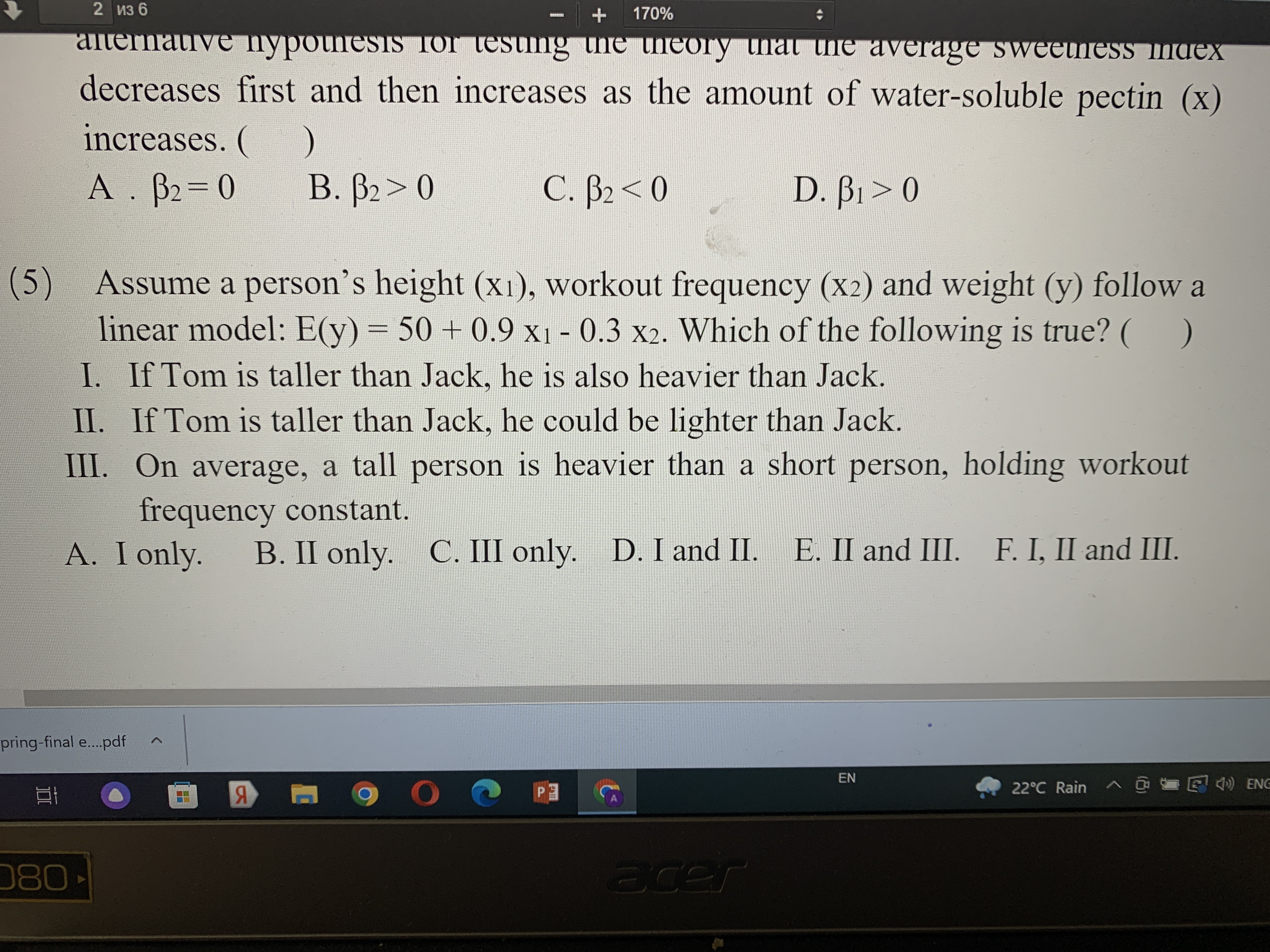 2 N3 6 + 170% alternative hypothesis for testing