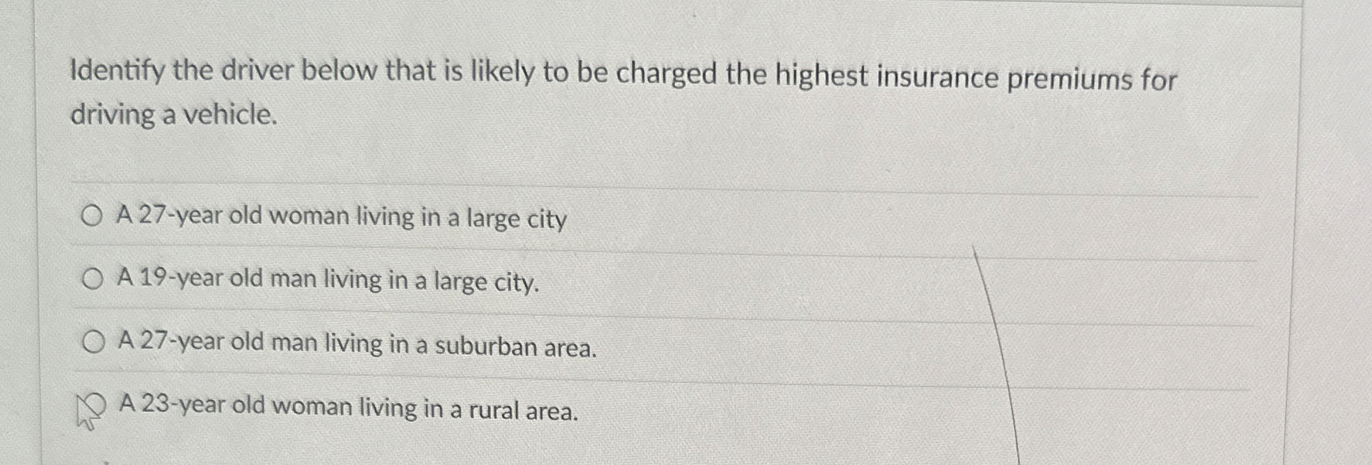 Identify the driver below that is likely to be