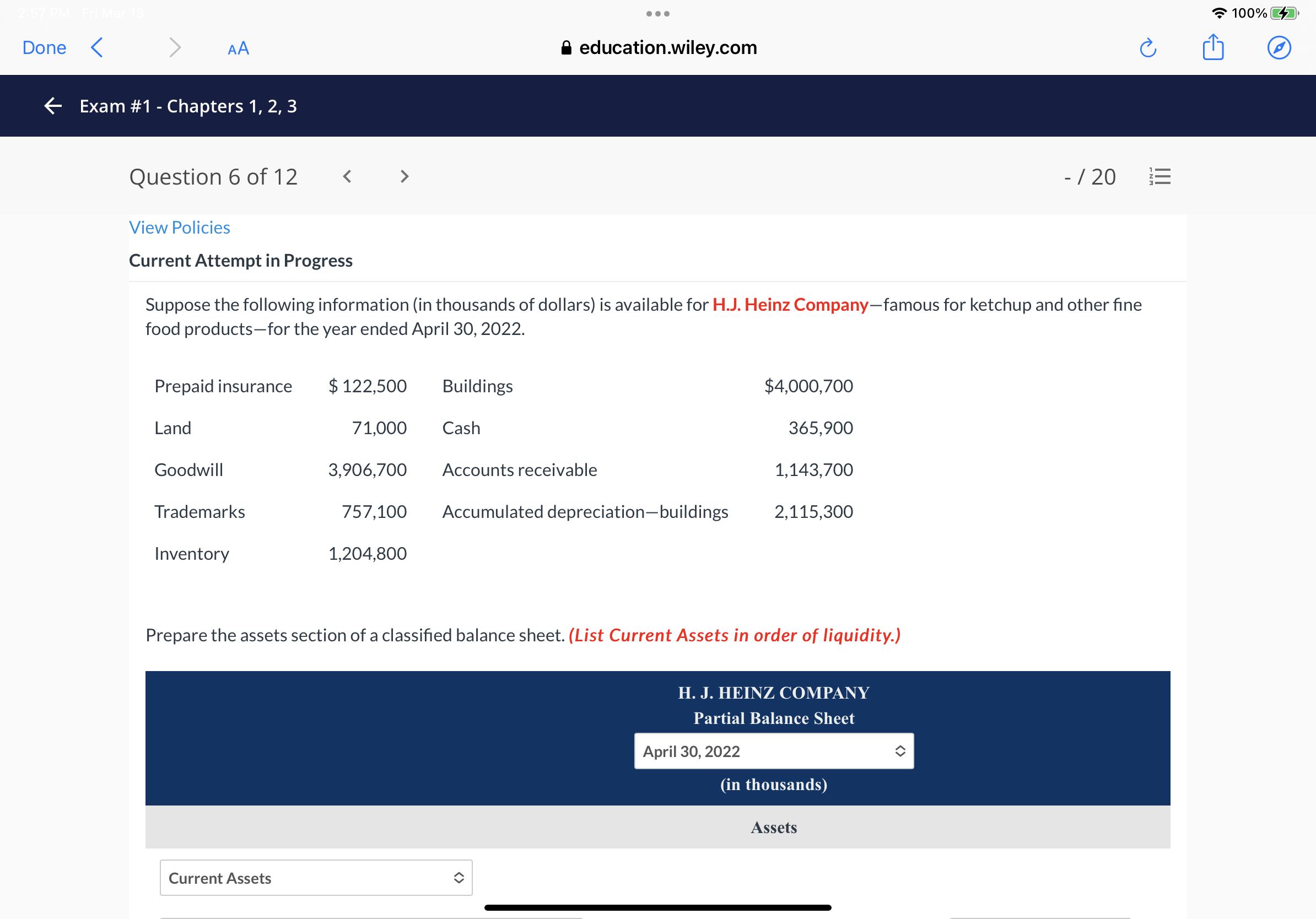 . . . 100% education.wiley.com Exam #1 - Chapters