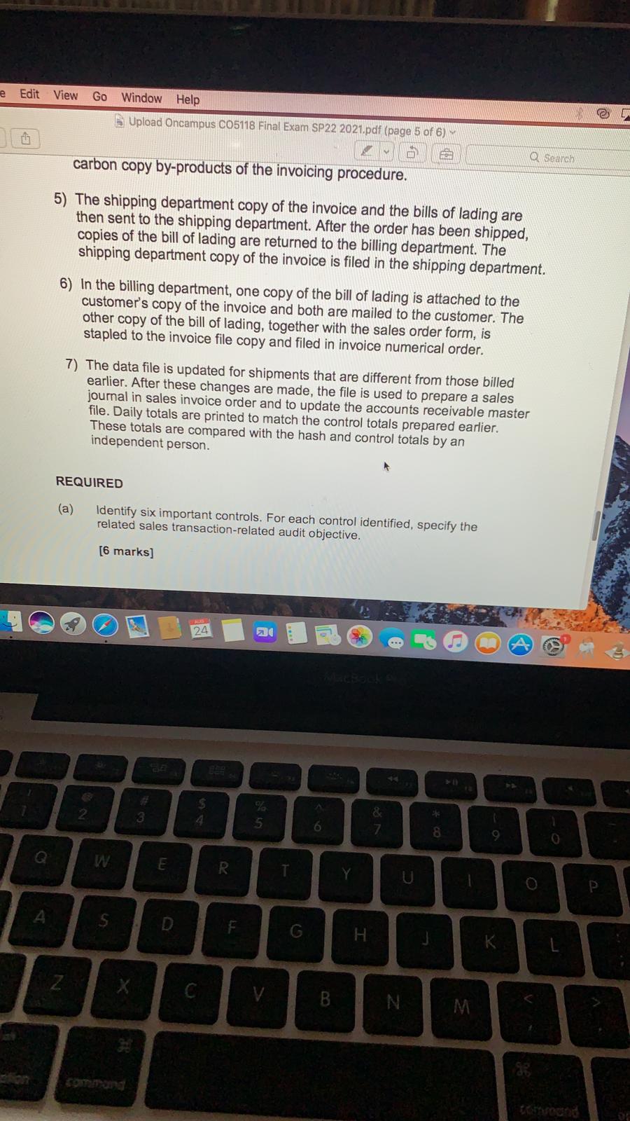 Edit View Go Window Help Upload Oncampus CO5118