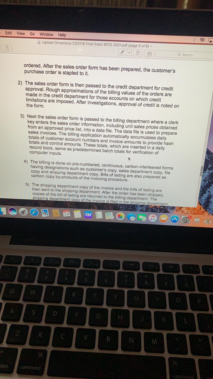 Edit View Go Window Help Upload Oncampus CO5118