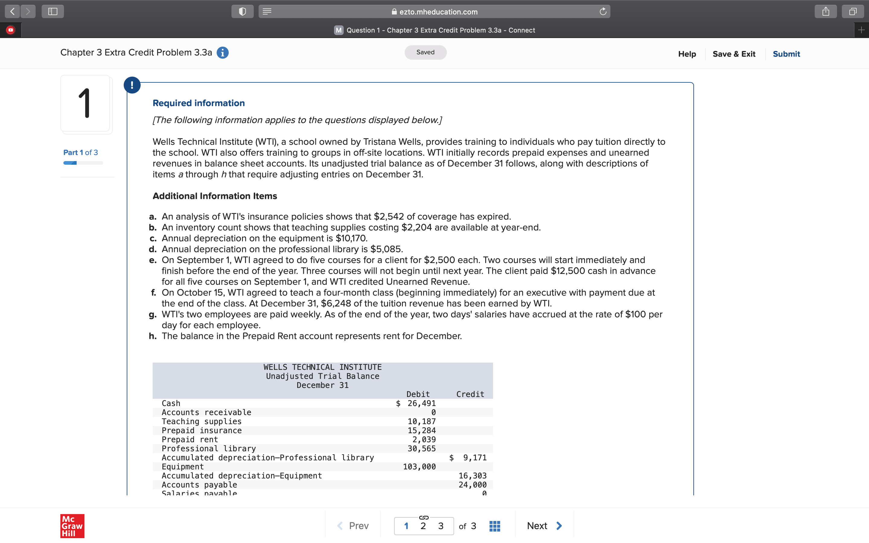 eztomheducationcom M Question 1 7 Chapter 3 Extra