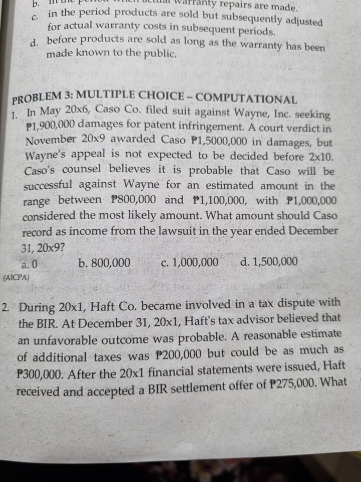 Problem 3: Multiple choice - computational is