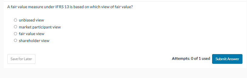 A fair value measure under IFRS 1 3 is based on