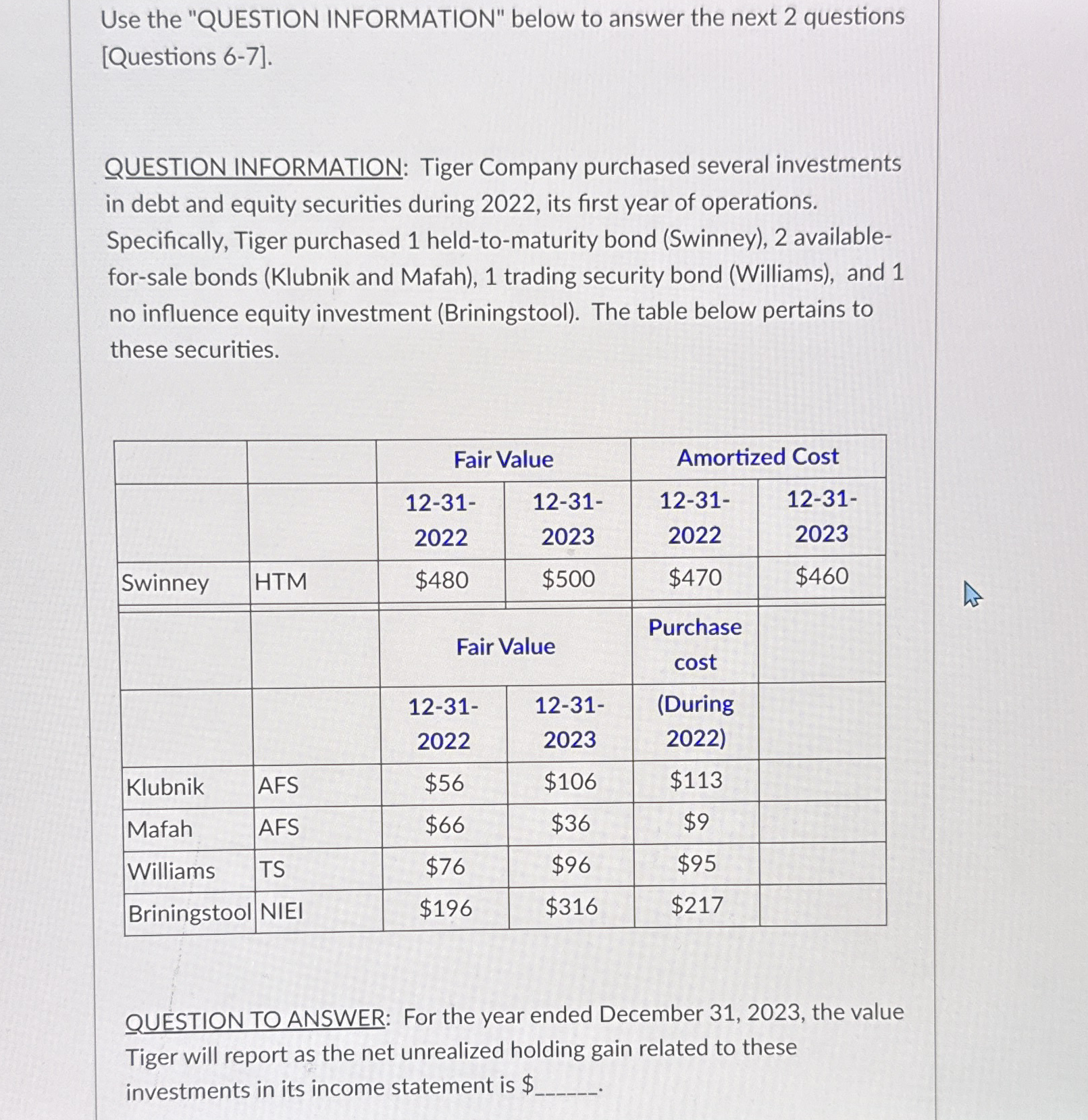 Use the "QUESTION INFORMATION" below to answer