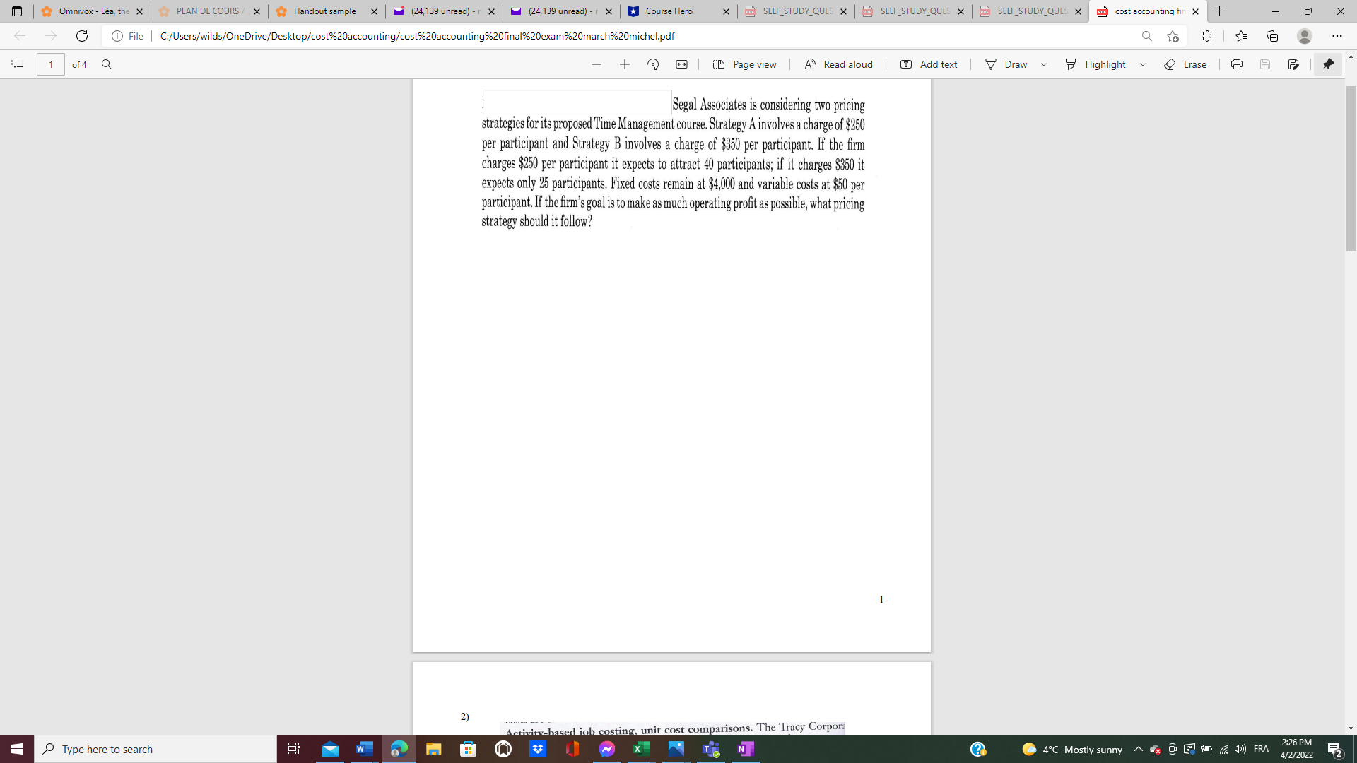 | Omnivox - Lea, the X PLAN DE COURS / X Handout