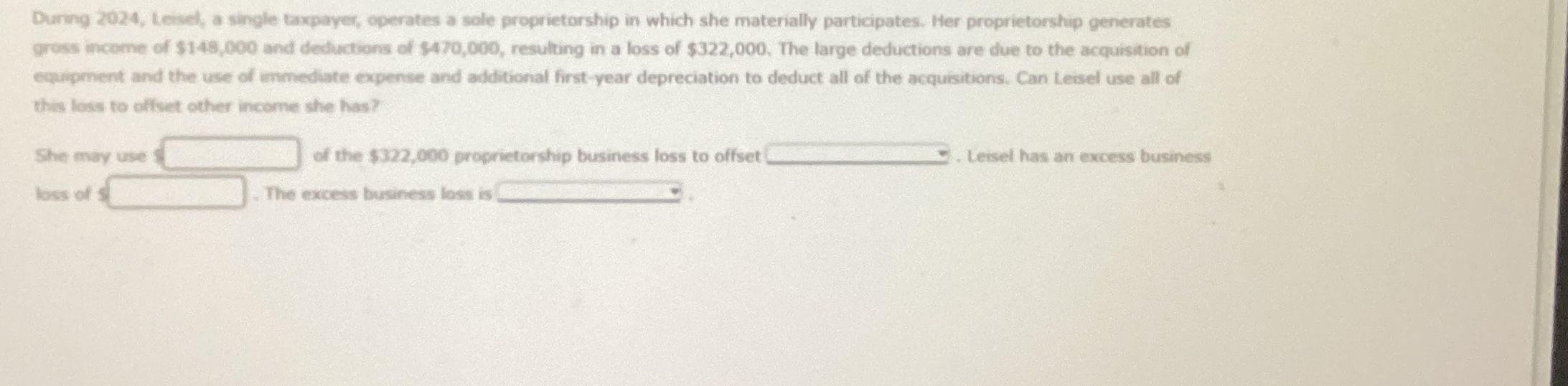 During 2 0 2 4 , tesel, a single taxpayer,