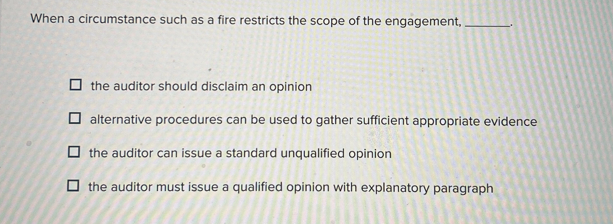 When a circumstance such as a fire restricts the